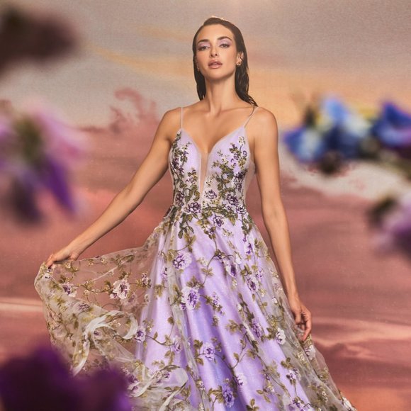 NEW LONG OFF THE SHOULDER SLEEVELESS A-LINE DRESS WITH ZIPPER BACK AL A1135 - Picture 6 of 9